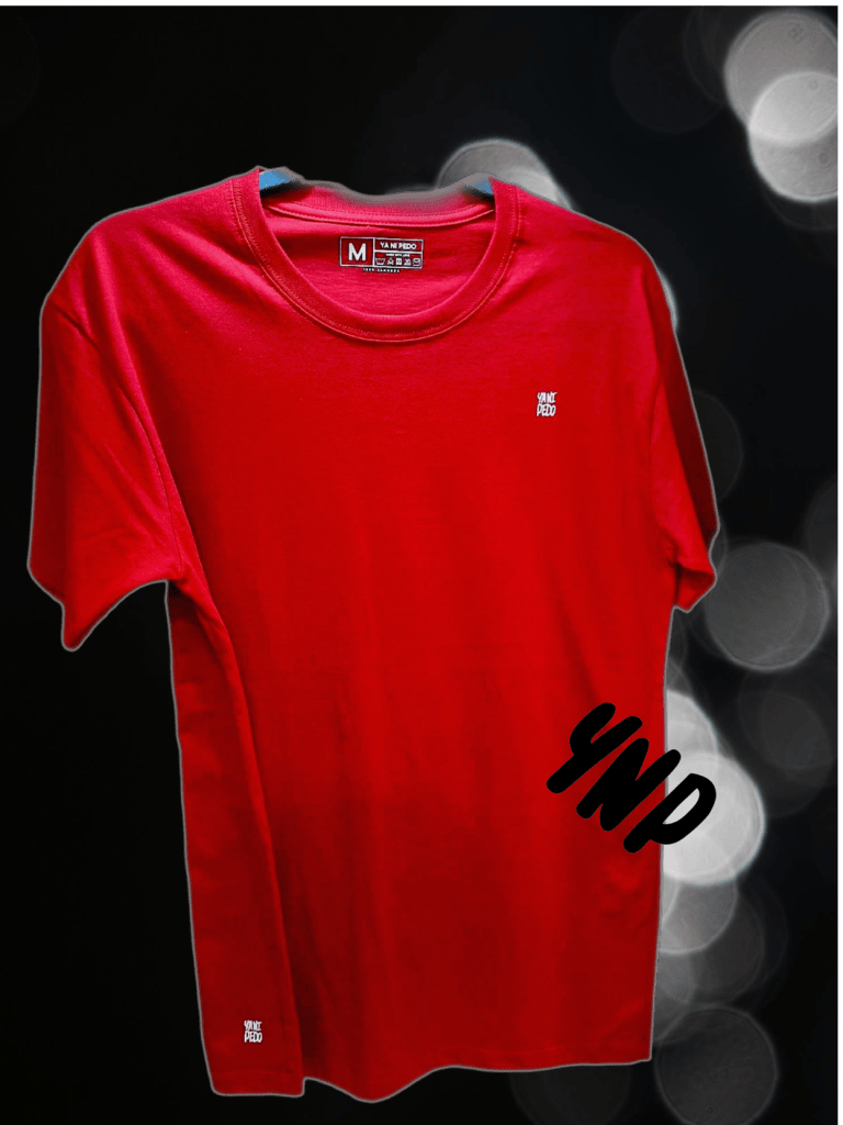 Playera de color rojo de algodón